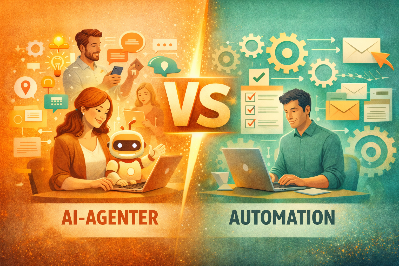 AI-agenter vs automation: när är det värt att släppa muspekaren?